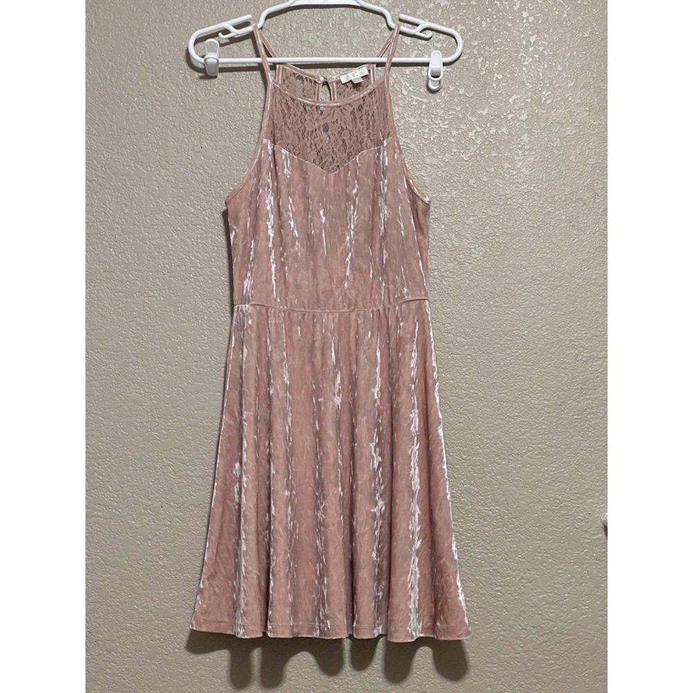 C Label Pink Lace and Velvet Dress